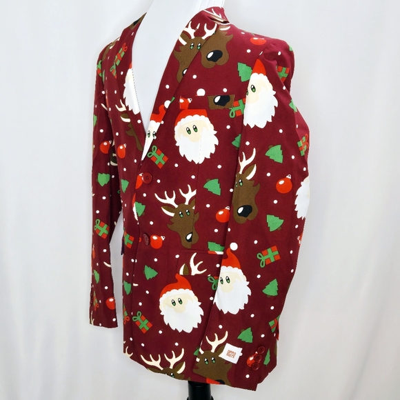 Opposuits Chistmas Christmas Santa Reindeer Suit Jacket Boys Size 12-14Y - Picture 4 of 8